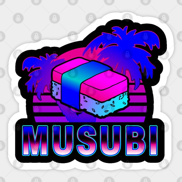 Musubi 80s 90s Retro Hawaiian Sticker by Huhnerdieb Apparel